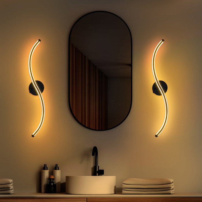 Opviq Yılan - 13281 Lámpara de pared de metal negra con LED integrado Opviq Yılan - 13281 Lámpara de pared de metal negra con LED integrado